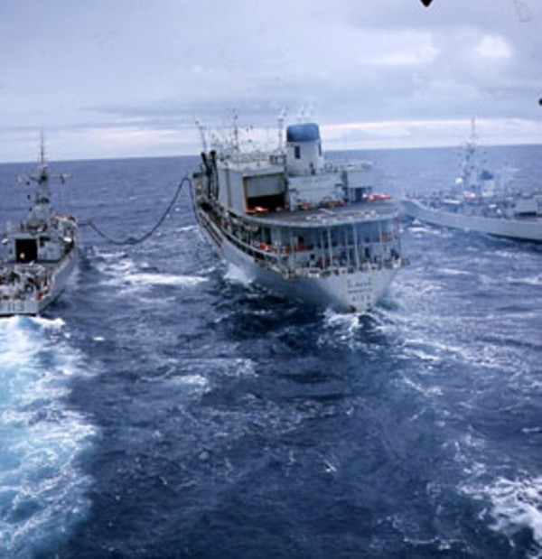 RFA OLMEDA
Slide. With PTA on deck, refuelling Falmouth.
